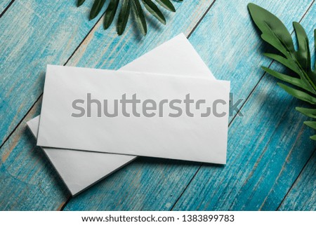 mock up business white card on wood
