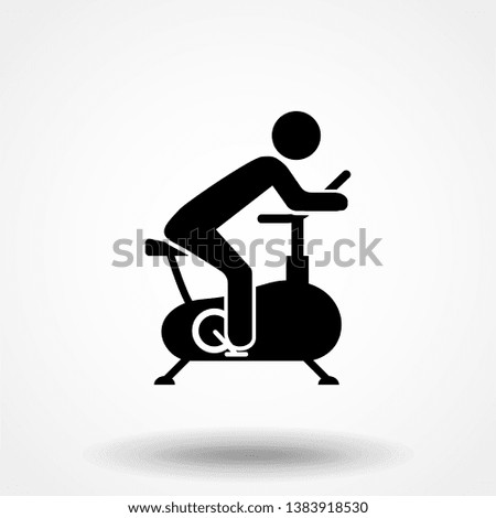 Person Riding Exercise Bike Vector Icon