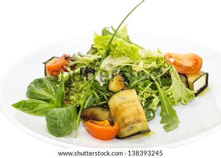 salad with cheese and herbs and vegetables