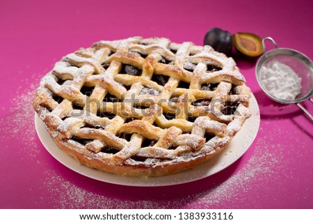 Sweet summer pie, food close-up