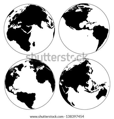 World Map and Globe Detail Vector Illustration, EPS 10.