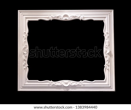  White wood photo frame abstract background.  