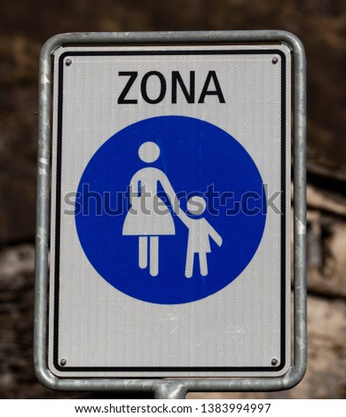 Pedestrian Zone Switzerland road sign