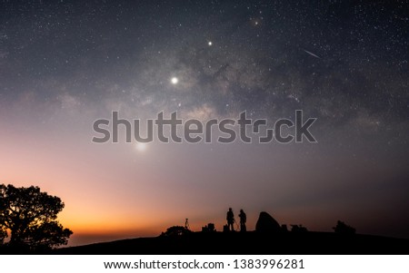 Viewpoint of the stars and the Milky Way in the night sky