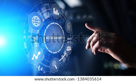 Assessment analysis Business analytics evaluation measure technology concept. Royalty-Free Stock Photo #1384035614