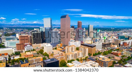 Urban development in Denver Colorado skyline cityscape the capital city of Colorado the mile high city with lots of sunshine and growing skyscrapers