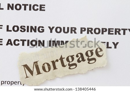 Foreclosed notice on a loan mortgage of a property.