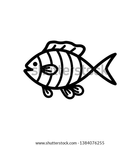 fish icon in trendy flat design 