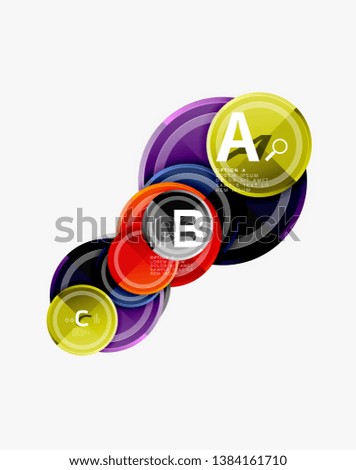 Abstract round geometric shapes, modern circles background. Vector illustration
