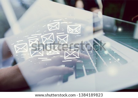 Business woman hand using Laptop