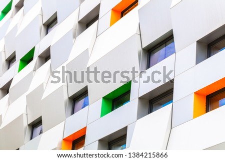 wall with windows in modern building