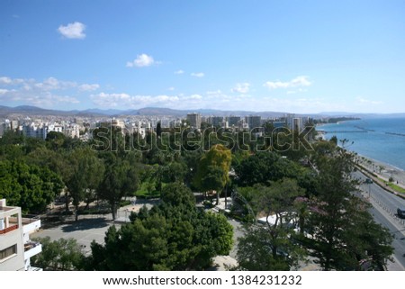The sunny and beautiful seaside of Limassol city, Cyprus