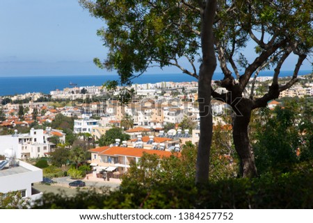 Beautiful view of Paphos city from a hill