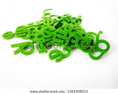 acrylic miniature letters, green cane
