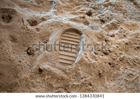 Footprint on the Moon surface