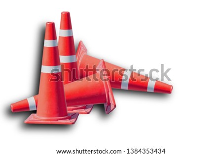 traffic cone orange. The prohibition of blocking the symbol from the background