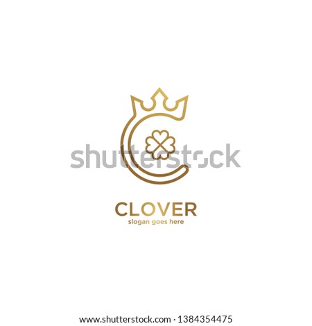 letter C with royal clover gold crown logo