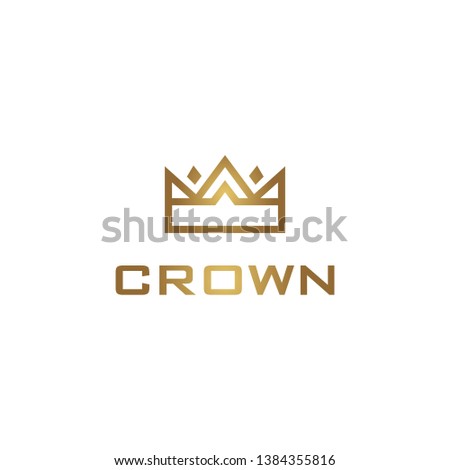 luxury geometric crown gold logo