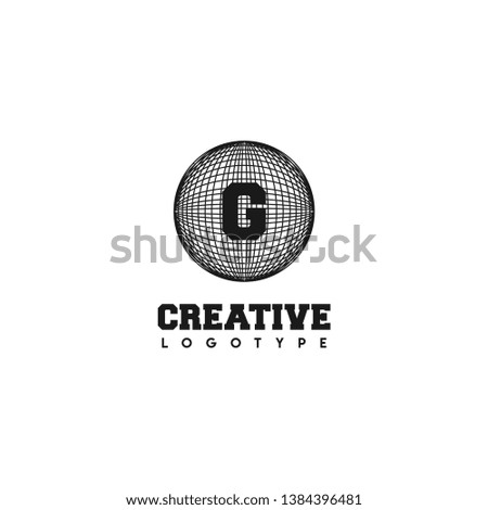 abstract global circle G logo letter design concept
