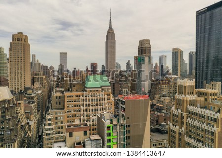 Panoramic view of Midtown Manhattan in New York City during the day.