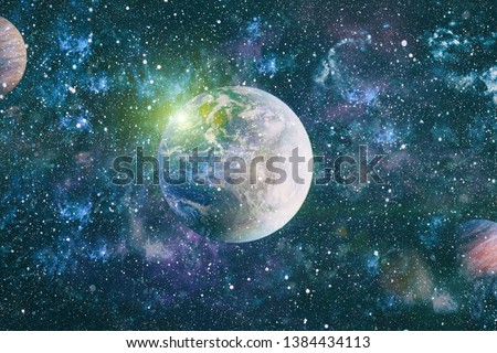 Beautiful night sky, star in the space. Collage on space, science and education items. Elements of this image furnished by NASA.