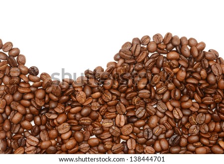 coffee beans isolated in white