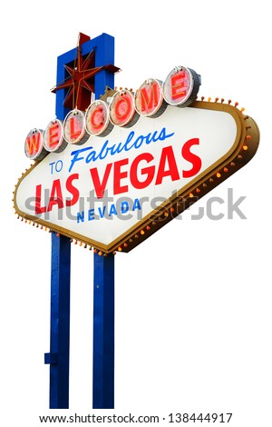 Welcome To Las Vegas neon sign on white background.  Nevada, USA Royalty-Free Stock Photo #138444917