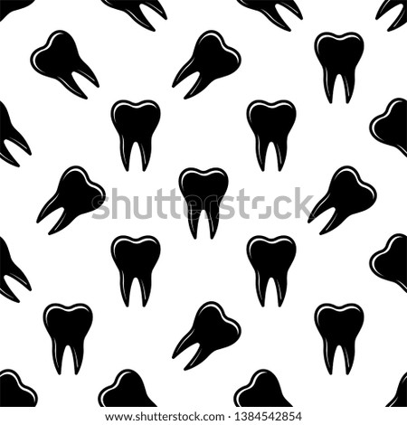 Teeth Icon Seamless Pattern, Medical Seamless Pattern Vector Art Illustration