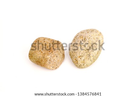 River stones isolated on white background