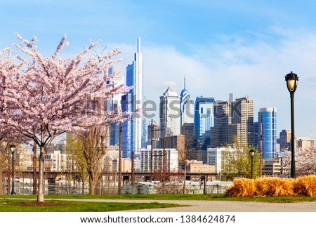 Center City,Philadelphia  district in spring, USA
