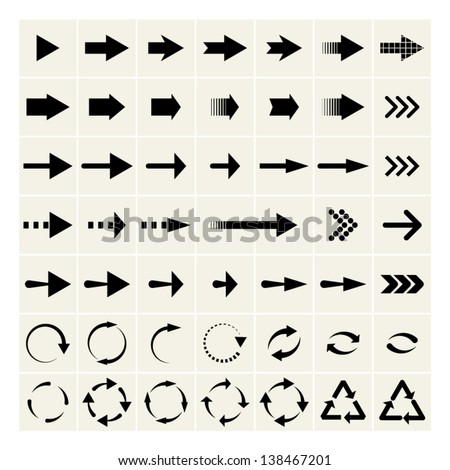 set of black universal arrows. vector eps8