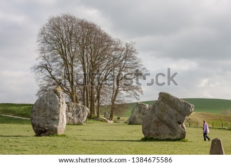 Details of stones in the Prehistoric Avebury Stone Circle, Wiltshire, England, UK