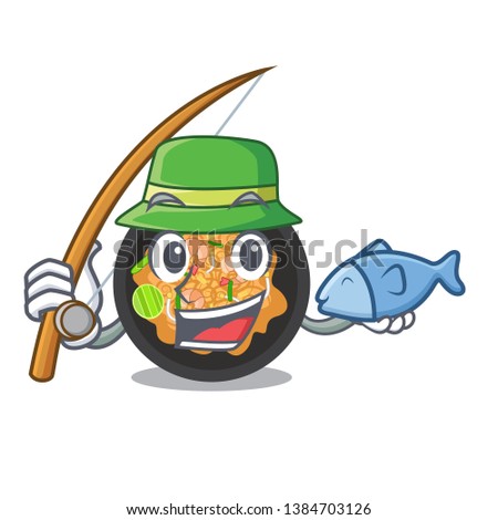 Fishing pat thai in the cartoon shape
