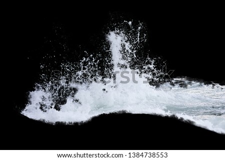 Water Splash Isolated On The Black background