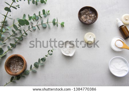 spa concept background on gray background
