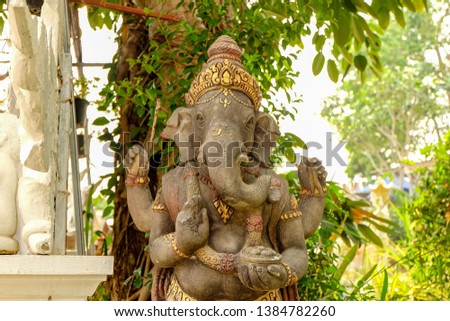 The beautiful ancient Ganesha statue in the temple at Chiang rai province,Thailand.