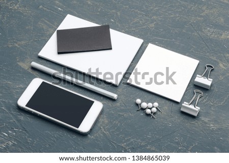 Corporate Stationery, Branding Mock-up, deep shadows, with clipping path