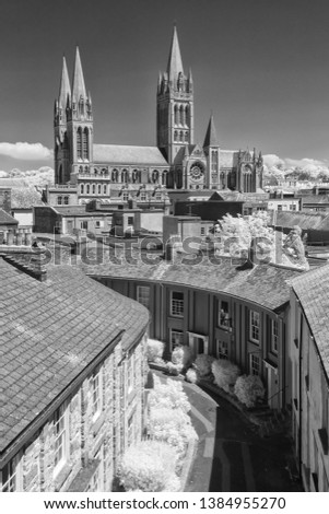 Truro cathedral infrared light cornwall england uk 