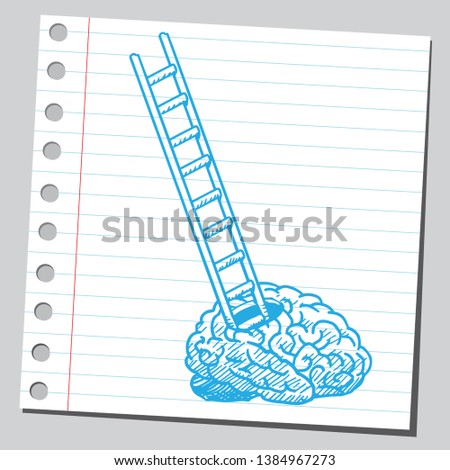 Ladder is rising from hole in brain.