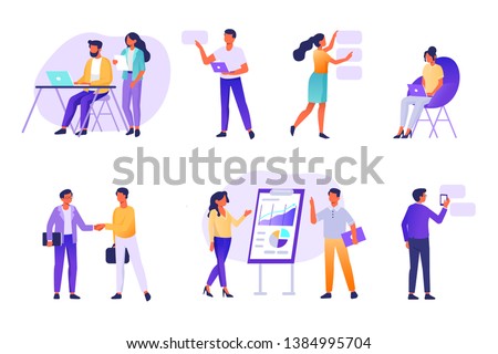 Business people working together,  Flat  modern vector illustration.