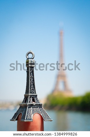 Souvenirs of the Eiffel Tower in Paris, France