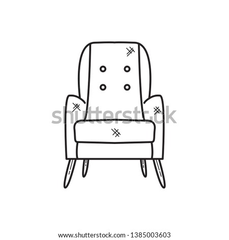 Armchair hand drawn outline doodle icon