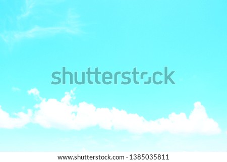 Beautiful bright blue sky and white clouds for cute background, wallpaper and decoration. Cool banner on page, presentation and website. Blue sky and clouds theme with copy space for add text