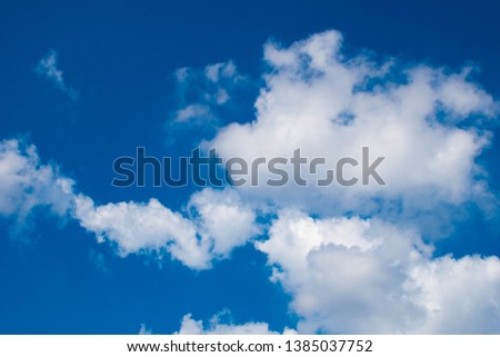 Blue sky cloud background and view outdoors