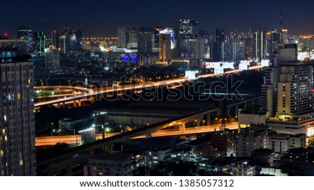 Picture of a city at night.