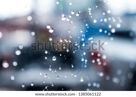 Close-up picture of water drops on the window.