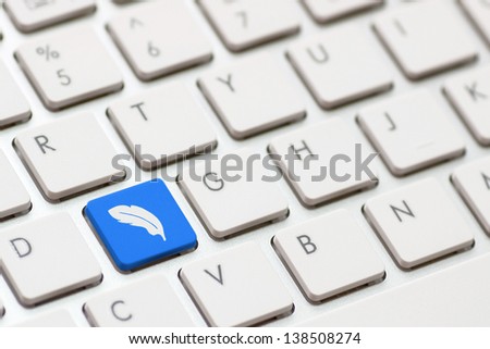 Closeup of register key in a modern keyboard.
