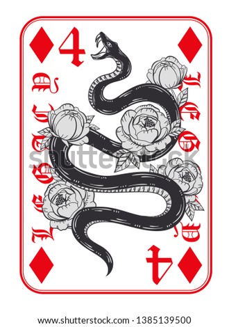 Playing card placement graphic print