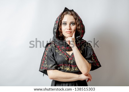 Muslim Girl Smiling on white studio shot