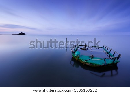 Boat moored in the sea